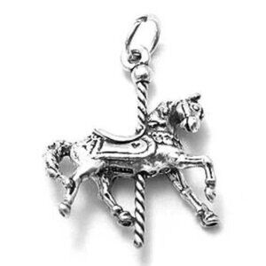 CAROUSEL HORSE CHARM. STERLING SILVER